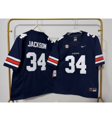 Men Auburn Tigers 34 Bo Jackson Navy Blue F U S E Stitched Jersey