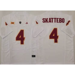 Men Arizona Sun Devils White #4 Cam SKATTEBO White Stitched F U S E NCAA Jersey