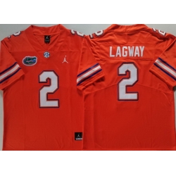 Men Florida Gators White #2 DJ LAGWAY Orange Stitched NCAA Jersey