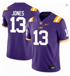 Men #13 Dilin Jones LSU Tigers College Football Jersey Purple