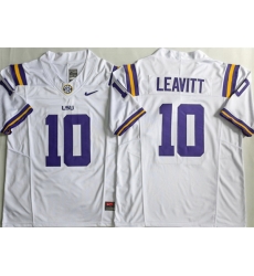 Men LSU Tigers 10 Sam Leavitt White 2026 F U S E Stitched Jersey Men LSU Tigers 10 Sam Leavitt White 2026 F U S E Stitched Jersey