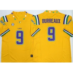 Men LSU Tigers  9 Joe Burreaux Yellow 2026 F U S E  Stitched Jersey