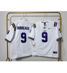 Men LSU Tigers 9 Joe Burrow White F U S E (2) Stitched Jersey