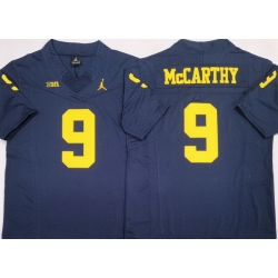 Men Michigan Wolverines #9 JJ McCarthy Navy Stitched NCAA Jersey