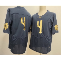 Men Norte Dame Fighting Irish  #4 Jeremiyah Love Navy Gold Stitched NCAA Jersey