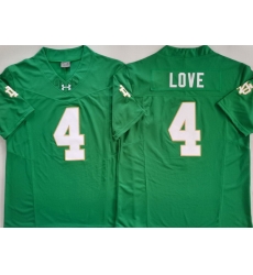 Men Norte Dame Fighting Irish Green #4 Jeremiyah Love Green Stitched NCAA Jersey Men Norte Dame Fighting Irish Green #4 Jeremiyah Love Green Stitched NCAA Jersey