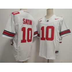 Men Ohio State Buckeyes #10 Julian Sayin White Stitched NCAA Jersey