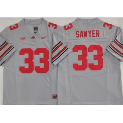 Men Ohio State Buckeyes #33 Jack Sawyer Gray Stitched NCAA Jersey