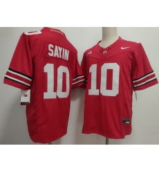 Men Ohio State Buckeyes Julian Sayin #10 Red Stitched NCAA Jersey