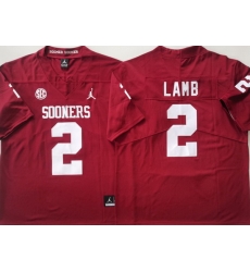 Men Oklahoma Sooners #2 CeeDee Lamb Red Stitched NCAA Jersey Men Oklahoma Sooners #2 CeeDee Lamb Red Stitched NCAA Jersey
