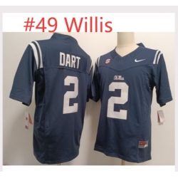 Men Ole Miss Rebels White Patrick Willis #49 Blue Stitched NCAA Jersey