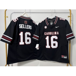 Men South Carolina Gamecocks 16 LaNorris Sellers Black F U S E NIKE Edition Stitched Jersey
