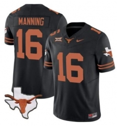Men Texas Longhorn #16 Arch Manning Black F U S E Limited Jersey