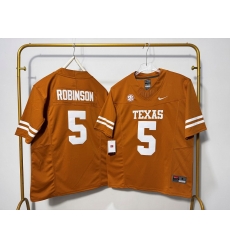 Men Texas Longhorns 5 Bijan Robinson Orange F U S E Stitched Jersey