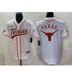 Men Texas Longhorns Team Big Logo White Stitched Jersey