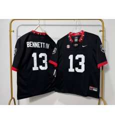 Men Georgia Bulldogs 13 Stetson Bennett IV Black F U S E Stitched Jersey