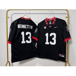 Men Georgia Bulldogs 13 Stetson Bennett IV Black F U S E Stitched Jersey