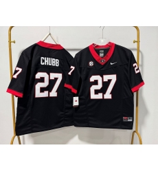Men Georgia Bulldogs 27 Nick Chubb Black F U S E Stitched Jersey