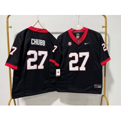 Men Georgia Bulldogs 27 Nick Chubb Black F U S E Stitched Jersey