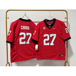 Men Georgia Bulldogs 27 Nick Chubb Red F U S E Stitched Jersey