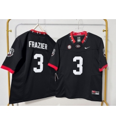 Men Georgia Bulldogs 3 Nate Frazier Black Dog Head F U S E Stitched Jersey