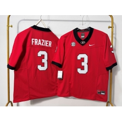 Men Georgia Bulldogs 3 Nate Frazier Red F U S E Stitched Jersey