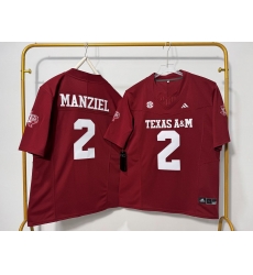 Men Texas A&M Aggies 2 Johnny Manziel Maroon Stitched Jersey