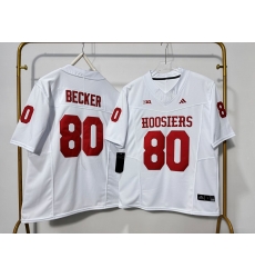 Men West Virginia Mountaineers 80 Charlie Becker White F U S E Stitched Jersey