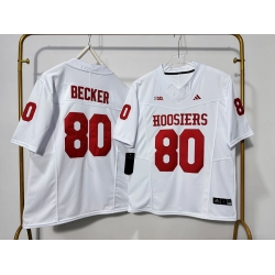 Men West Virginia Mountaineers 80 Charlie Becker White F U S E Stitched Jersey