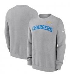 Men Nike Heather Gray Los Angeles Chargers Club Pullover Sweatshirt Men Nike Heather Gray Los Angeles Chargers Club Pullover Sweatshirt