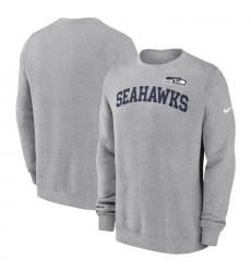 Men Nike Heather Gray Seattle Seahawks Club Pullover Sweatshirt Men Nike Heather Gray Seattle Seahawks Club Pullover Sweatshirt