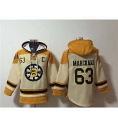 Men Boston Bruins 63 Brad Marchand Cream Ageless Must Have Lace Up Pullover Hoodie Men Boston Bruins 63 Brad Marchand Cream Ageless Must Have Lace Up Pullover Hoodie