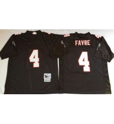 Men Atlanta Falcons 4 Brett Favre Black M&N Throwback Jersey Men Atlanta Falcons 4 Brett Favre Black M&N Throwback Jersey