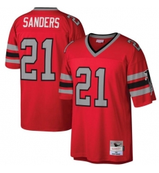 Men Falcons 21 Delon Sanders Throwback Red NFL Stitched Jersey Men Falcons 21 Delon Sanders Throwback Red NFL Stitched Jersey