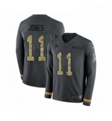 Men Nike Atlanta Falcons 11 Julio Jones Limited Black Salute to Service Therma Long Sleeve NFL Jersey Men Nike Atlanta Falcons 11 Julio Jones Limited Black Salute to Service Therma Long Sleeve NFL Jersey
