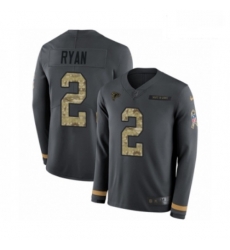 Men Nike Atlanta Falcons 2 Matt Ryan Limited Black Salute to Service Therma Long Sleeve NFL Jersey Men Nike Atlanta Falcons 2 Matt Ryan Limited Black Salute to Service Therma Long Sleeve NFL Jersey