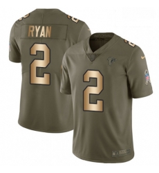 Men Nike Atlanta Falcons 2 Matt Ryan Limited OliveGold 2017 Salute to Service NFL Jersey Men Nike Atlanta Falcons 2 Matt Ryan Limited OliveGold 2017 Salute to Service NFL Jersey