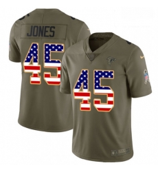 Men Nike Atlanta Falcons 45 Deion Jones Limited OliveUSA Flag 2017 Salute to Service NFL Jersey Men Nike Atlanta Falcons 45 Deion Jones Limited OliveUSA Flag 2017 Salute to Service NFL Jersey