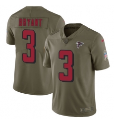 Nike Falcons #3 Matt Bryant Olive Mens Stitched NFL Limited 2017 Salute To Service Jersey Nike Falcons #3 Matt Bryant Olive Mens Stitched NFL Limited 2017 Salute To Service Jersey