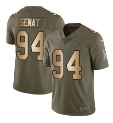 Nike Falcons #94 Deadrin Senat Olive Gold Mens Stitched NFL Limited 2017 Salute To Service Jersey Nike Falcons #94 Deadrin Senat Olive Gold Mens Stitched NFL Limited 2017 Salute To Service Jersey