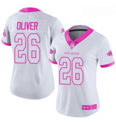Falcons #26 Isaiah Oliver White Pink Women Stitched Football Limited Rush Fashion Jersey Falcons #26 Isaiah Oliver White Pink Women Stitched Football Limited Rush Fashion Jersey