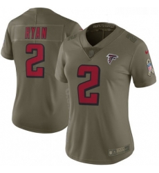 Womens Nike Atlanta Falcons 2 Matt Ryan Limited Olive 2017 Salute to Service NFL Jersey Womens Nike Atlanta Falcons 2 Matt Ryan Limited Olive 2017 Salute to Service NFL Jersey
