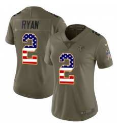 Womens Nike Atlanta Falcons 2 Matt Ryan Limited OliveUSA Flag 2017 Salute to Service NFL Jersey Womens Nike Atlanta Falcons 2 Matt Ryan Limited OliveUSA Flag 2017 Salute to Service NFL Jersey
