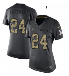 Womens Nike Atlanta Falcons 24 Devonta Freeman Limited Black 2016 Salute to Service NFL Jersey Womens Nike Atlanta Falcons 24 Devonta Freeman Limited Black 2016 Salute to Service NFL Jersey