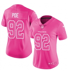 Womens Nike Falcons #92 Dontari Poe Pink Stitched NFL Limited Rush Fashion Jersey Womens Nike Falcons #92 Dontari Poe Pink Stitched NFL Limited Rush Fashion Jersey