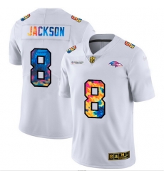 Baltimore Ravens 8 Lamar Jackson Men White Nike Multi Color 2020 NFL Crucial Catch Limited NFL Jersey Baltimore Ravens 8 Lamar Jackson Men White Nike Multi Color 2020 NFL Crucial Catch Limited NFL Jersey