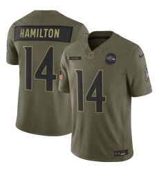 Men Baltimore Ravens 14 Kyle Hamilton Olive 2025 F U S E  Salute to Service Limited Football Jersey