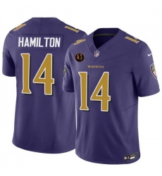 Men Baltimore Ravens 14 Kyle Hamilton Purple 2025 F U S E  With John Madden Patch Limited Football Jersey