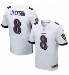 Mens Nike Baltimore Ravens 8 Lamar Jackson Elite White NFL Jersey Mens Nike Baltimore Ravens 8 Lamar Jackson Elite White NFL Jersey
