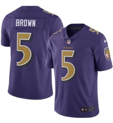 Nike Baltimore Ravens 5 Marquise Brown Purple Men Stitched NFL Limited Rush Jersey Nike Baltimore Ravens 5 Marquise Brown Purple Men Stitched NFL Limited Rush Jersey